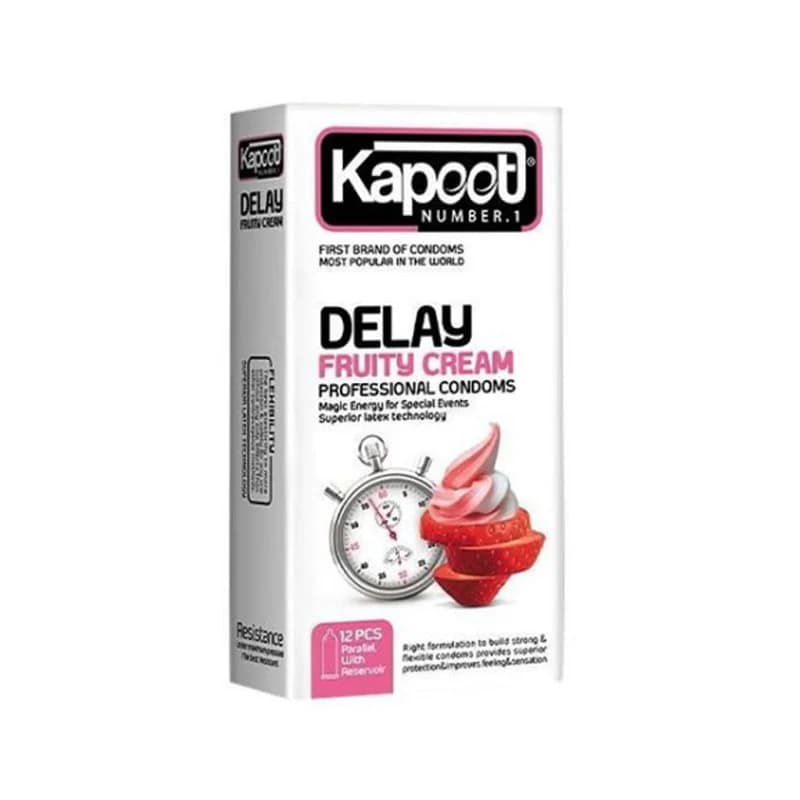 کاندوم دیلی فروتی کاپوت مدل Kapoot Delay Fruity Cream بسته 12 عددی
