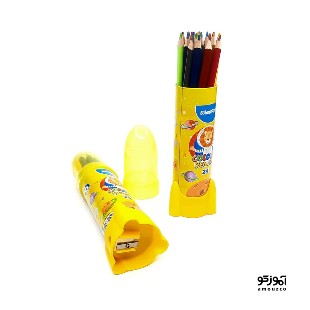 مدادرنگی 24 رنگ استوانه ای اسکول فنس — تصویر ۲