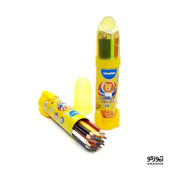 مدادرنگی 24 رنگ استوانه ای اسکول فنس