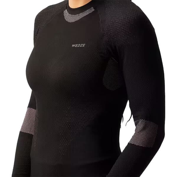 لایه اول ( بیس لایر ) زنانه WEDZE مدل TOP SKI 500 SEAMLESS – مشکی صورتی — تصویر ۴