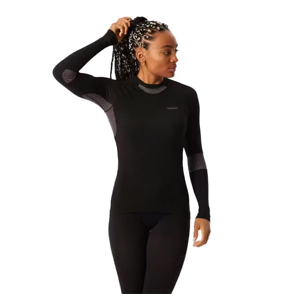 لایه اول ( بیس لایر ) زنانه WEDZE مدل TOP SKI 500 SEAMLESS – مشکی صورتی