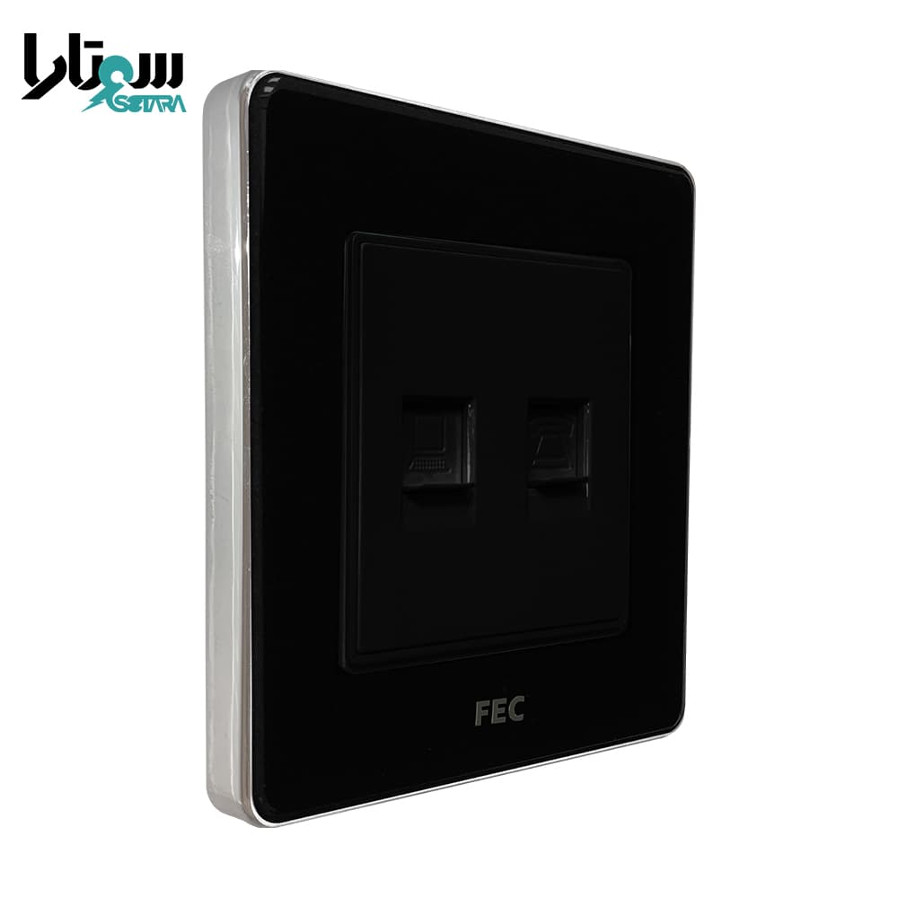 پریز تلفن و شبکه مشکی FEC-PS-02
