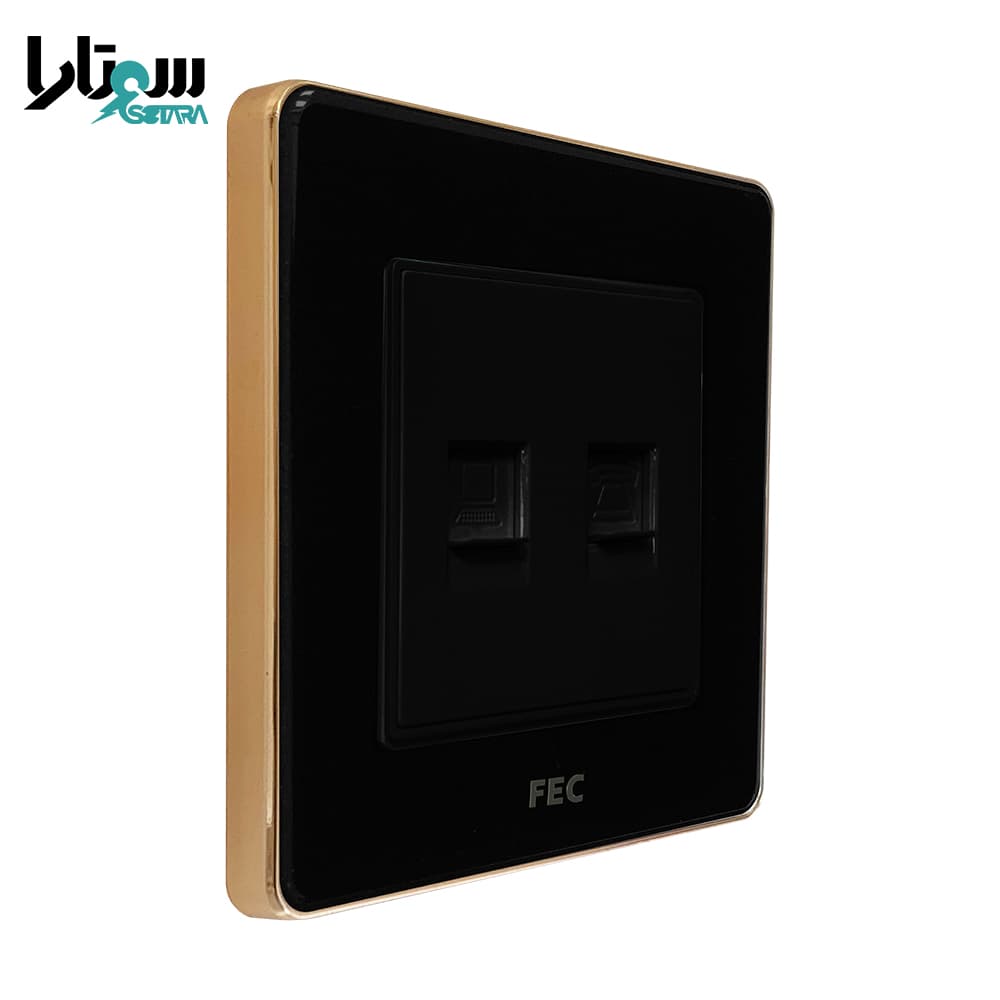 پریز تلفن و شبکه مشکی FEC-PS-02 — تصویر ۲