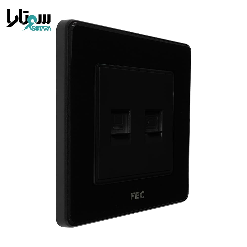 پریز تلفن و شبکه مشکی FEC-PS-02 — تصویر ۴