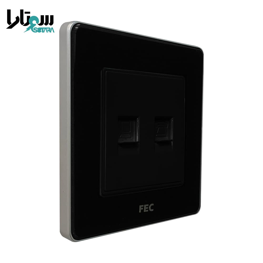 پریز تلفن و شبکه مشکی FEC-PS-02 — تصویر ۳
