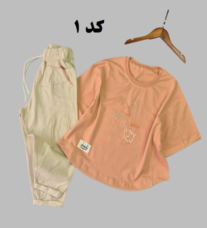 تیشرت شلوارک دخترانه فیل — تصویر ۳