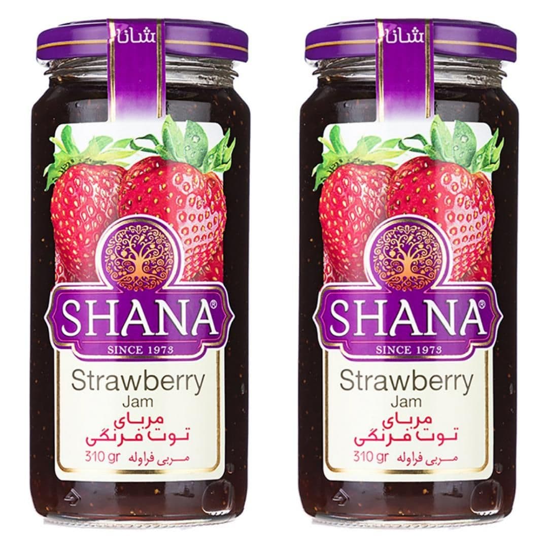 مربا شانا شیشه توت فرنگی 305 گرمی