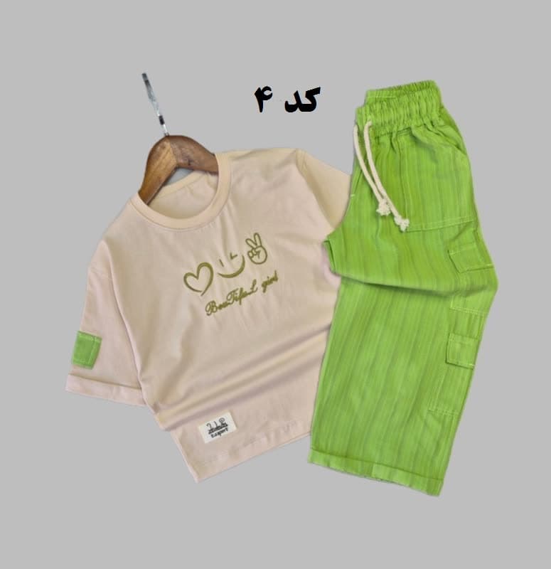 کراپ شلوار دخترانه شیک طرح قلب و چشمک — تصویر ۷
