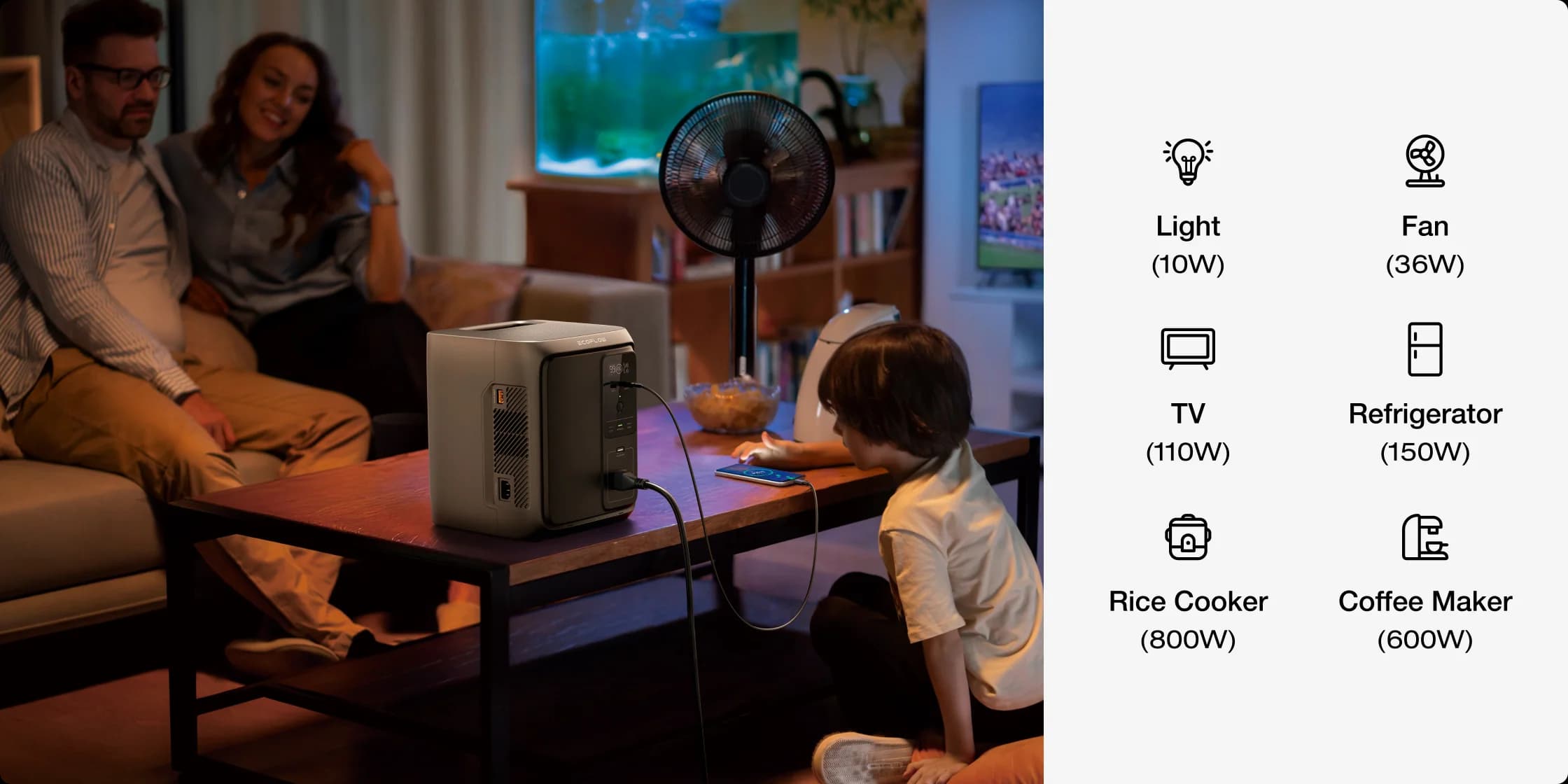 پاور استیشن 500 وات اکوفلو EcoFlow DELTA 3 1000 Air | برق اضطراری بی‌صدا، UPS هوشمند و ژنراتور خورشیدی قابل حمل — تصویر ۳