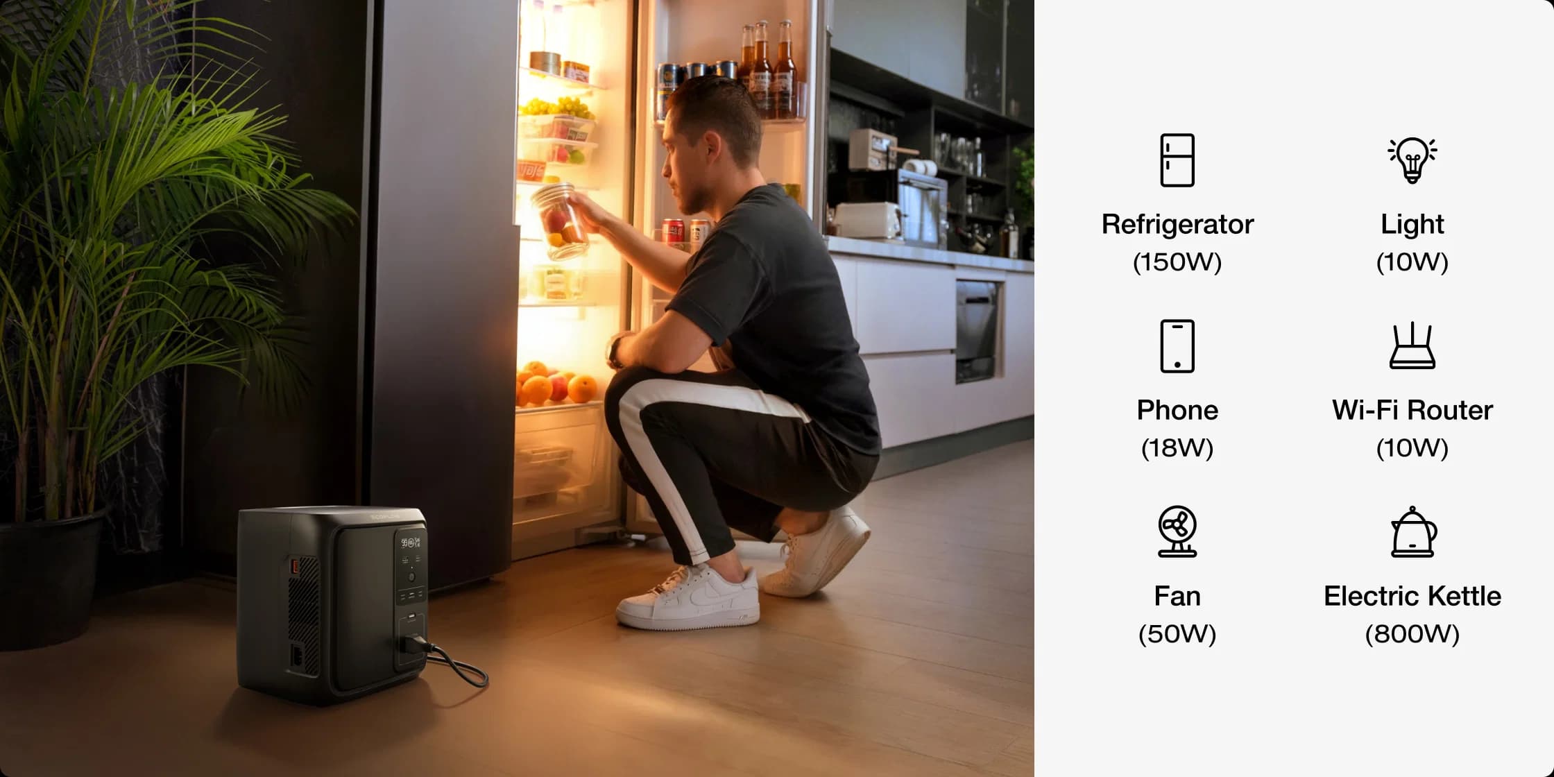 پاور استیشن 500 وات اکوفلو EcoFlow DELTA 3 1000 Air | برق اضطراری بی‌صدا، UPS هوشمند و ژنراتور خورشیدی قابل حمل — تصویر ۲
