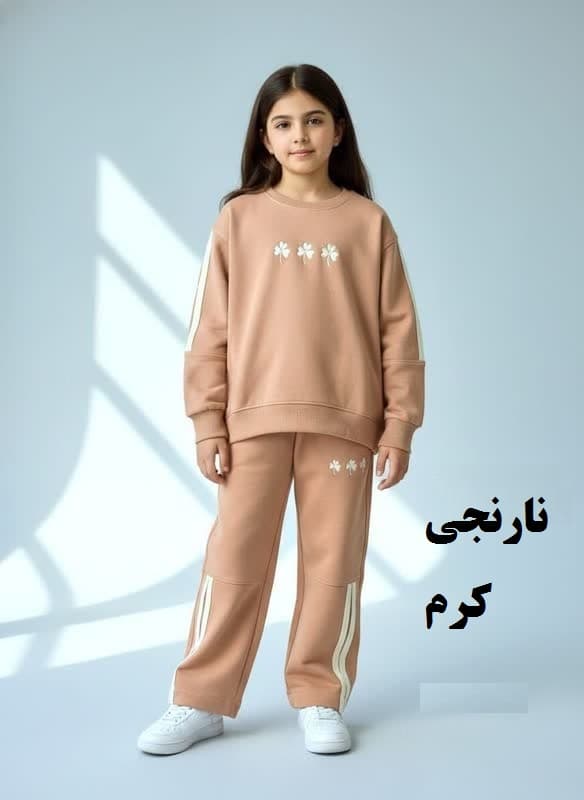 بلوز شلوار دخترانه گلدوزی شبدر — تصویر ۳