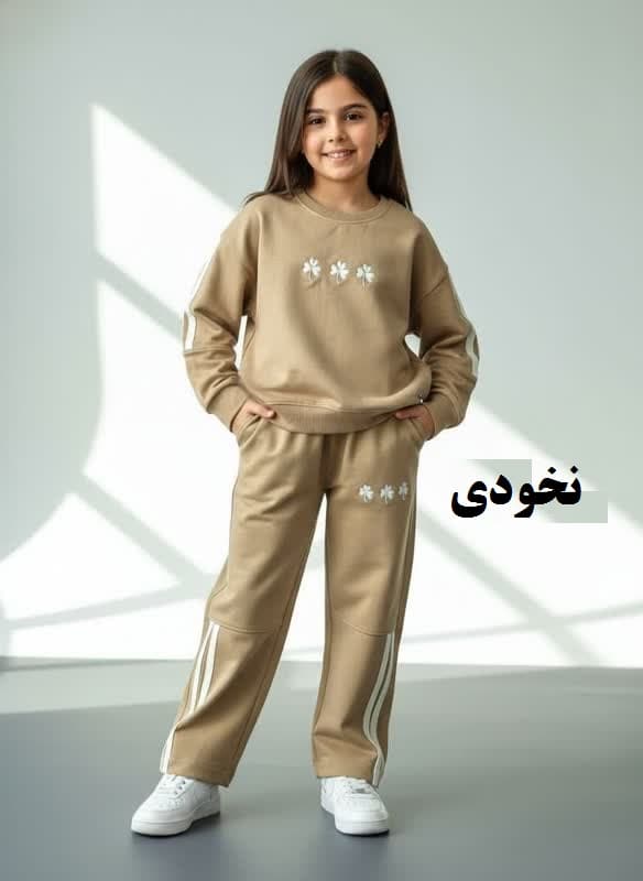 بلوز شلوار دخترانه گلدوزی شبدر — تصویر ۵