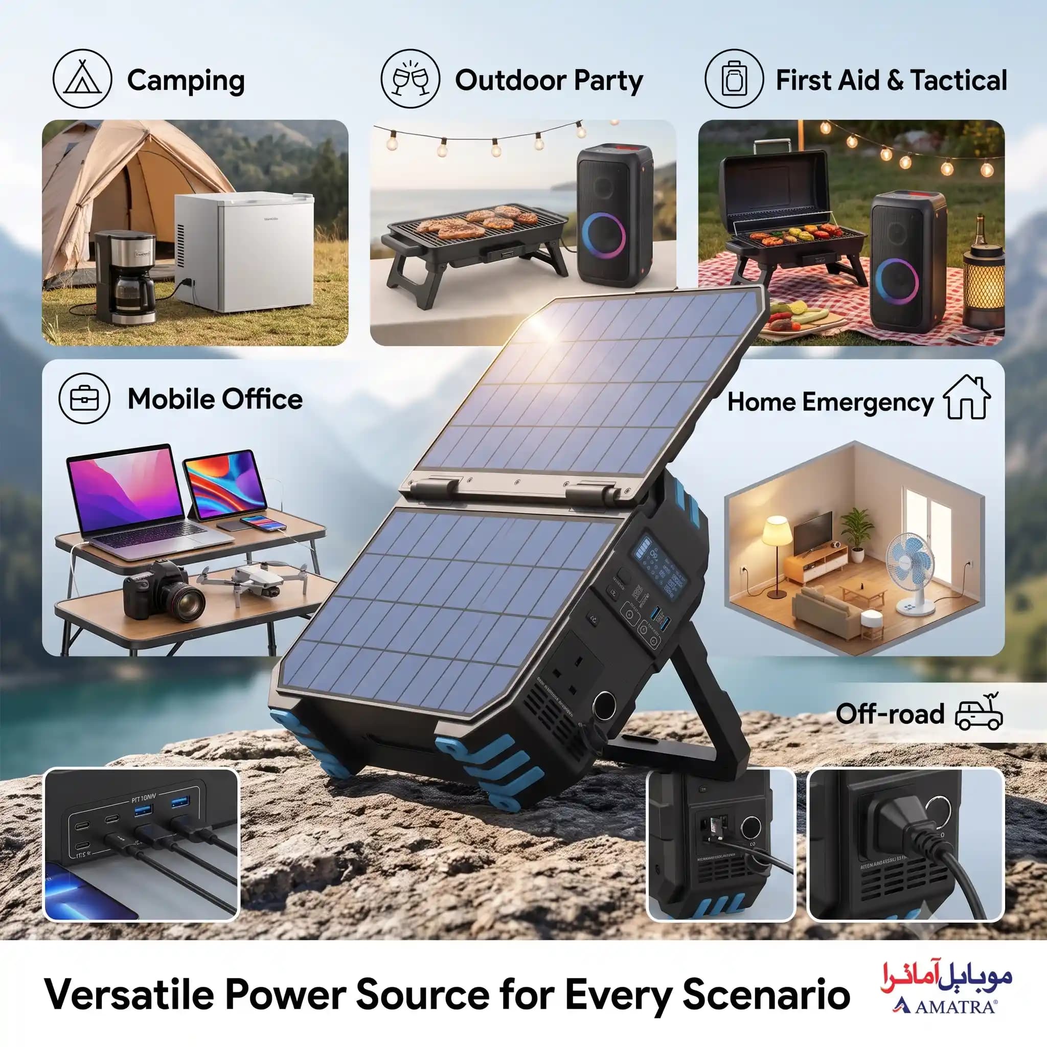 پاور استیشن خورشیدی پاورولوژی Helio 1600W ظرفیت 1024Wh — تصویر ۴