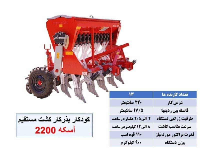 بذرکار – کودکار (کشت مستقیم) دیم ASKE-2200 — تصویر ۲