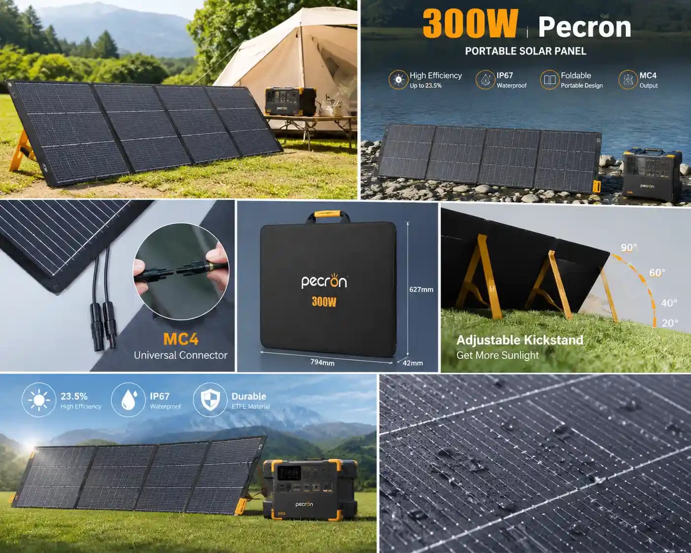 پنل خورشیدی تاشو 300 وات Pecron مدل S300 — تصویر ۸