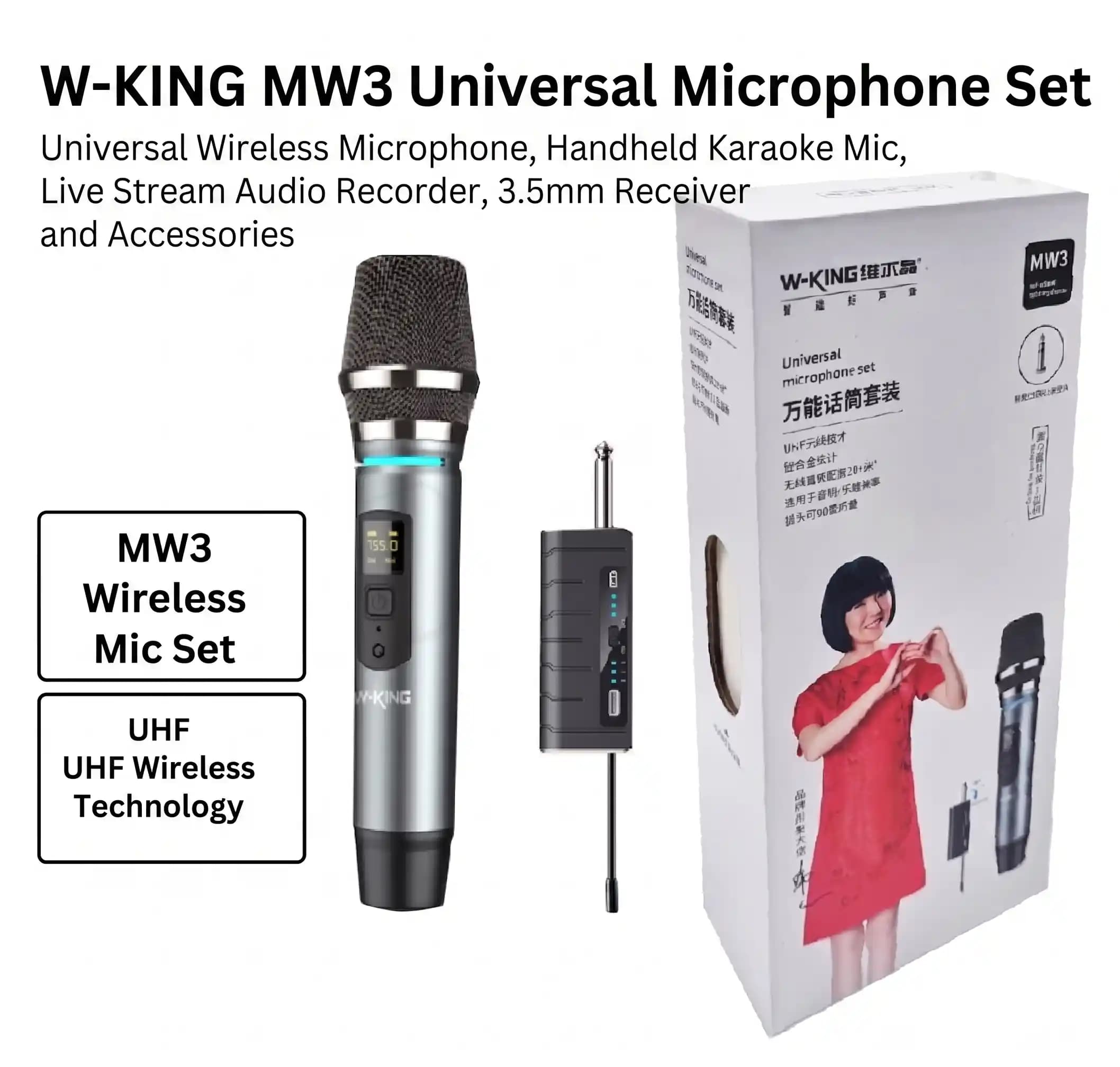 میکروفون بی‌سیم W-KING MW3 — تصویر ۷