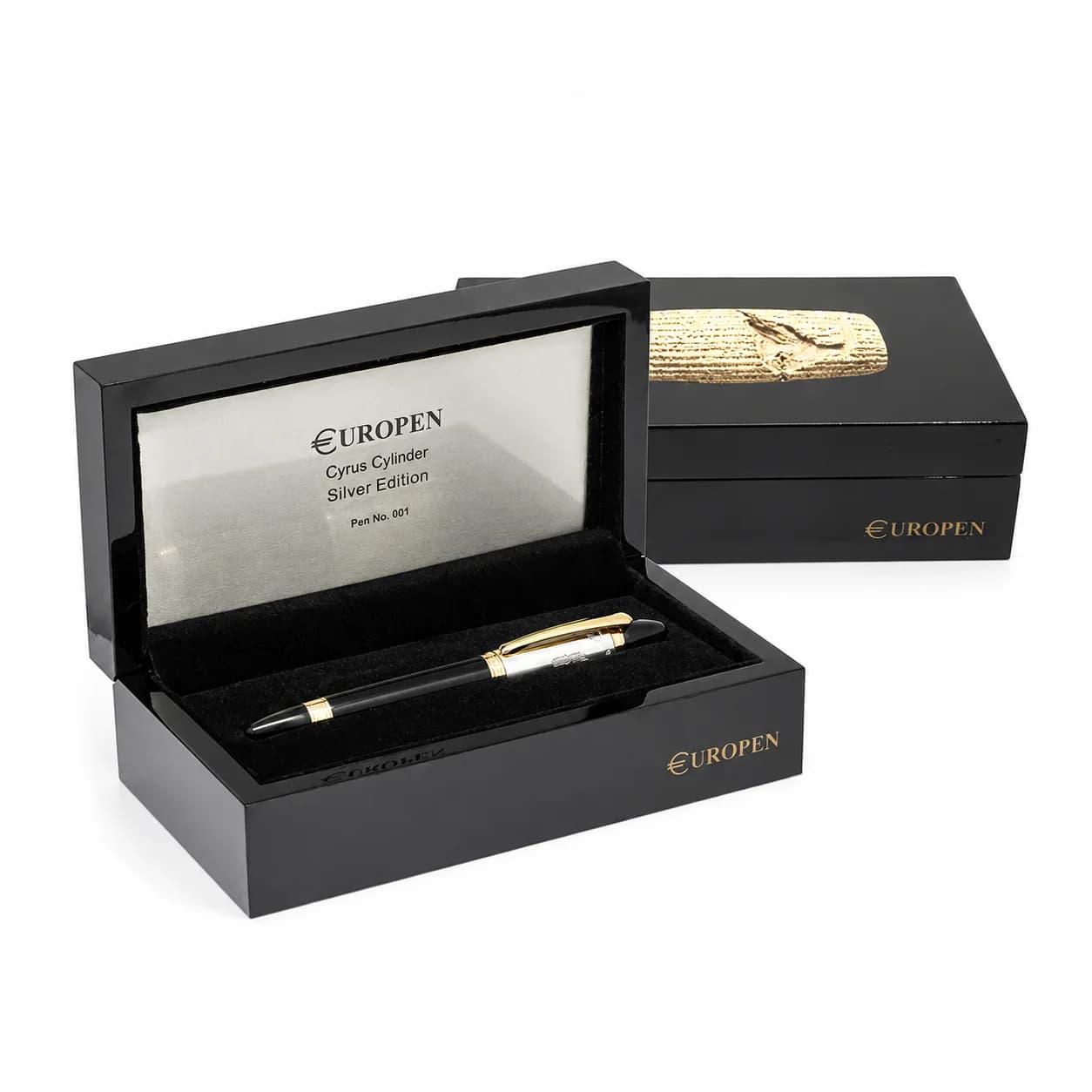 خودنویس یوروپن مدل کوروش نقره‌ای | CYRUS CYLINDER SILVER EDITION