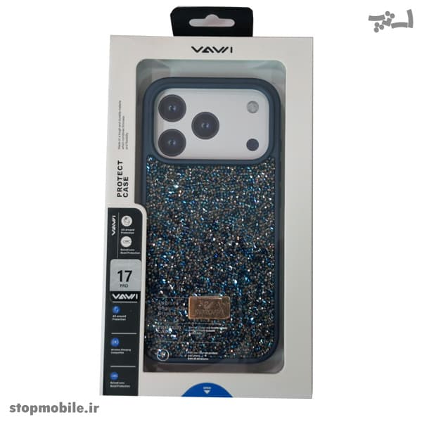 قاب سواروسکی آیفون iPhone 18 Pro برند VAWI | اورجینال پلاک‌دار سوپر شاین — تصویر ۵