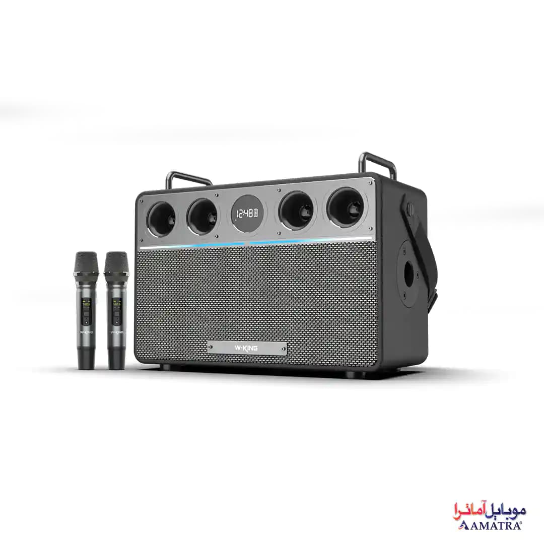 اسپیکر بلوتوثی 160 وات دبلیو کینگ همراه با 2 میکروفن مدل W-King T16L