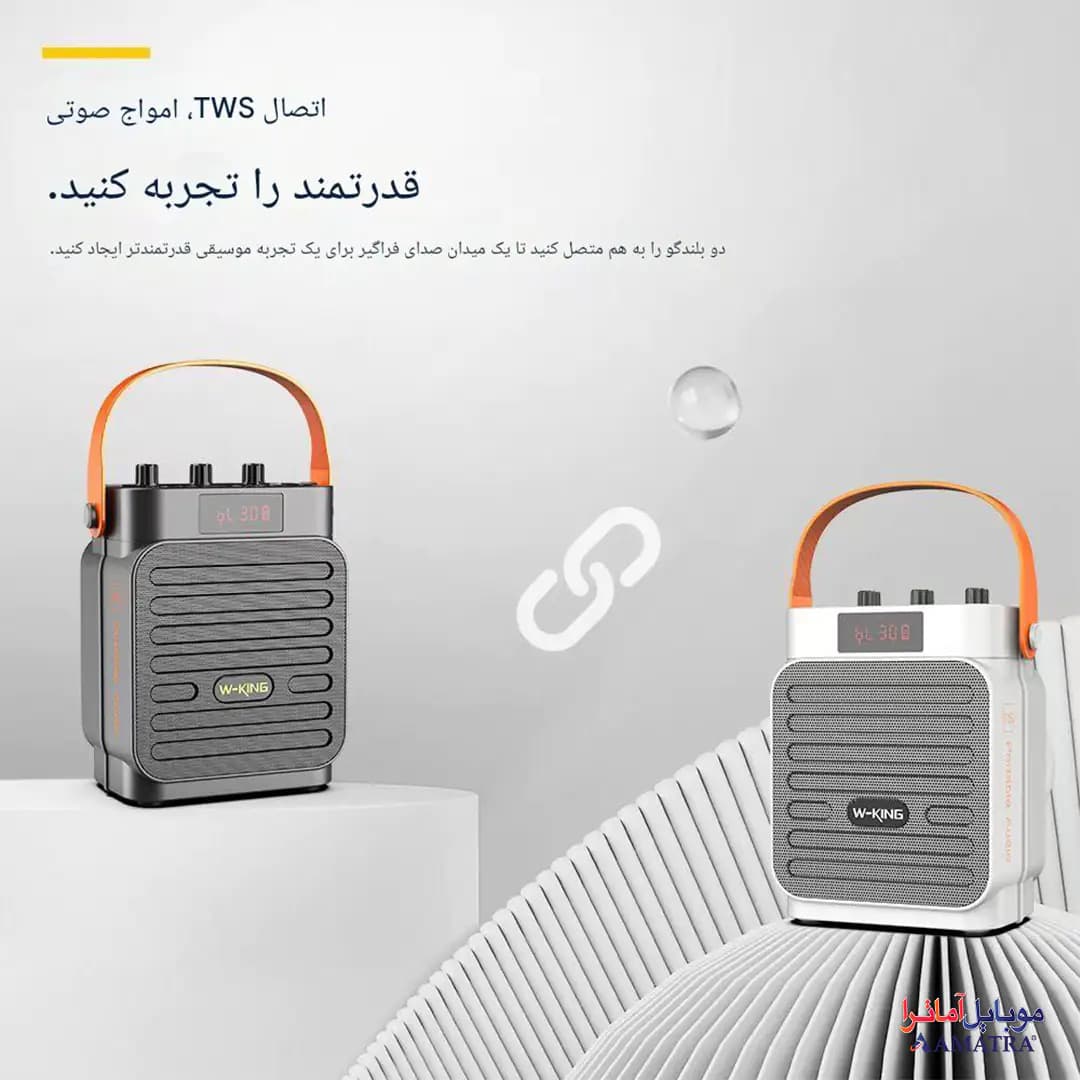 اسپیکر بلوتوثی 10 وات دبلیو کینگ مدل W-King T15S — تصویر ۴