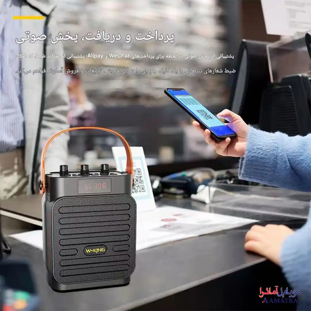 اسپیکر بلوتوثی 10 وات دبلیو کینگ مدل W-King T15S — تصویر ۸