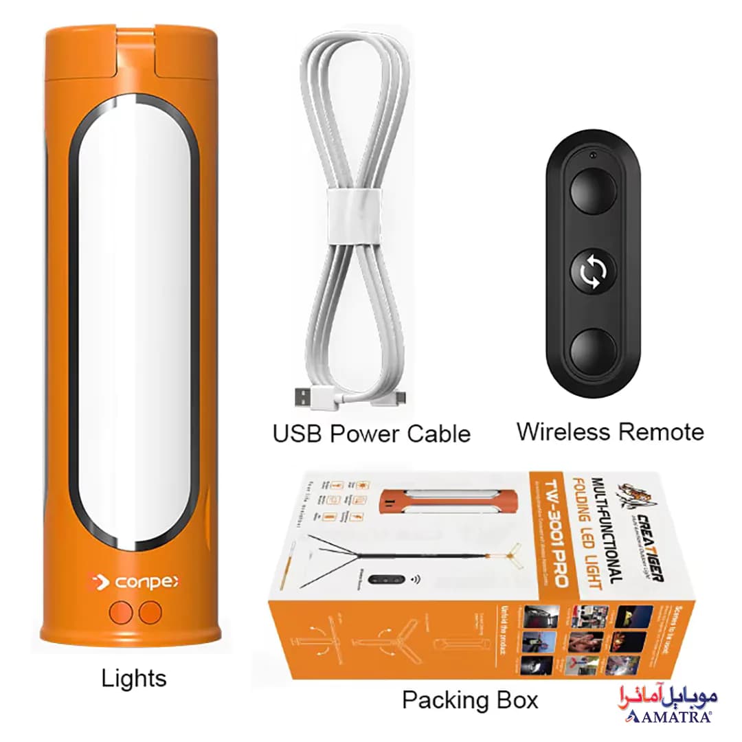 چراغ کمپینگ 3 پنل کانپکس مدل TW-3001 Pro همراه سه پایه — تصویر ۷