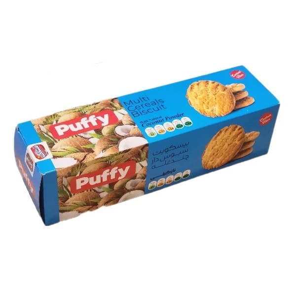 بیسکوییت پافی سبوس دار چندغله نارگیل300 گرم ستاک
