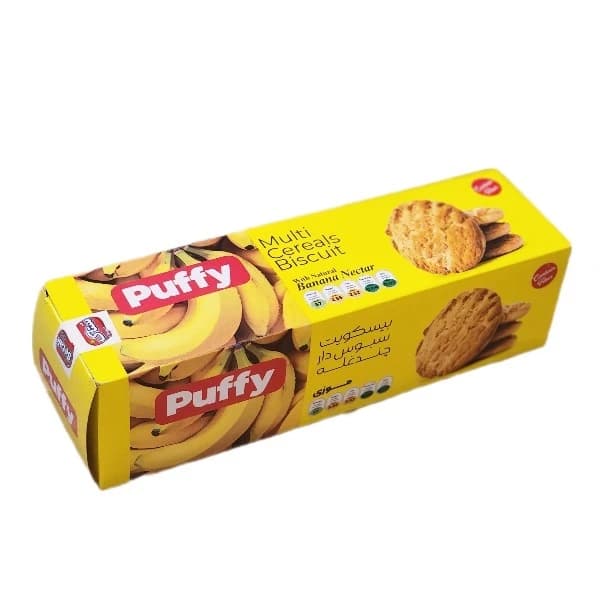 بیسکوییت پافی سبوس دار چندغله موز 300 گرم ستاک