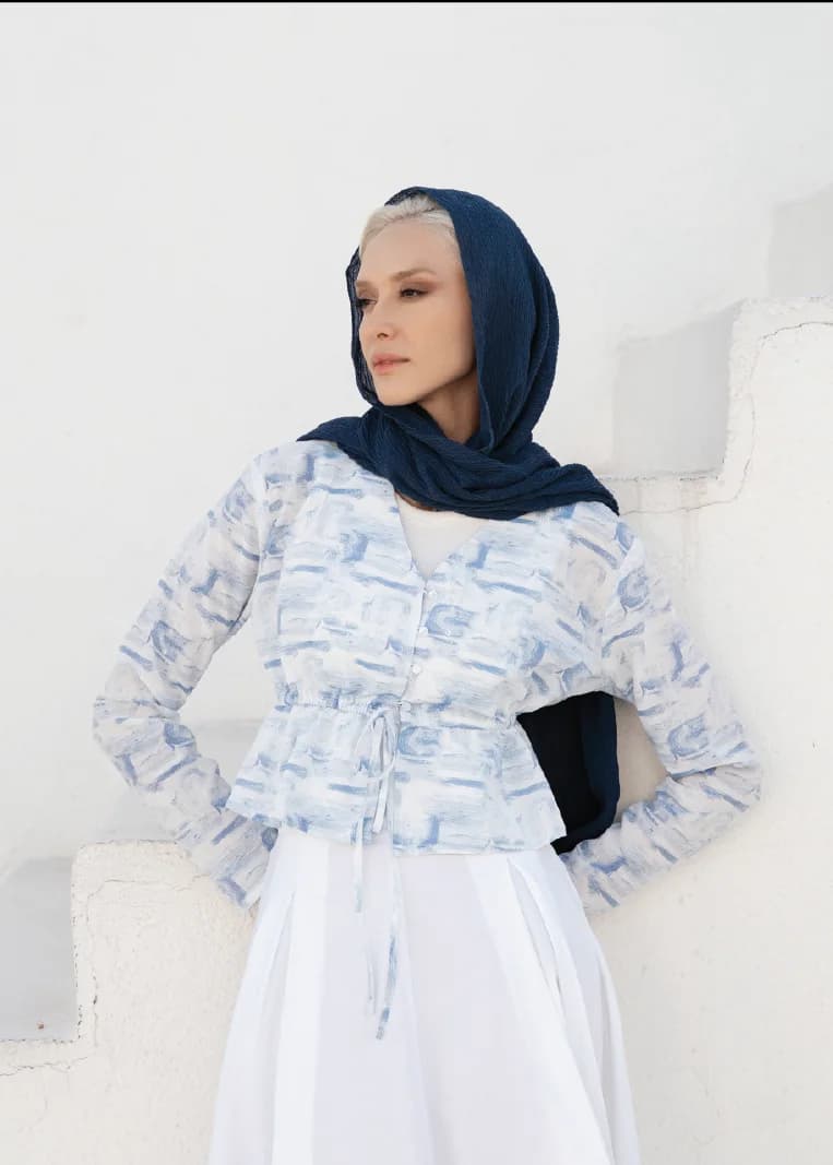 بلوز یقه هفت چاپی