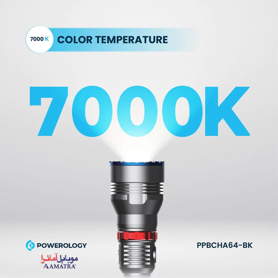 چراغ قوه ضد آب 4000 میلی آمپر پاورولوژی مدل PPBCHA64 — تصویر ۶