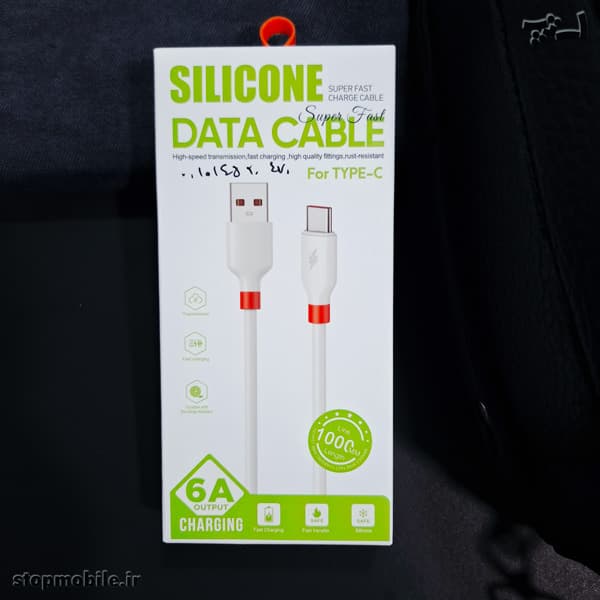 کابل شارژ سیلیکونی از نوع USB به Type-C طول 1 متر | فست شارژ 6 آمپر