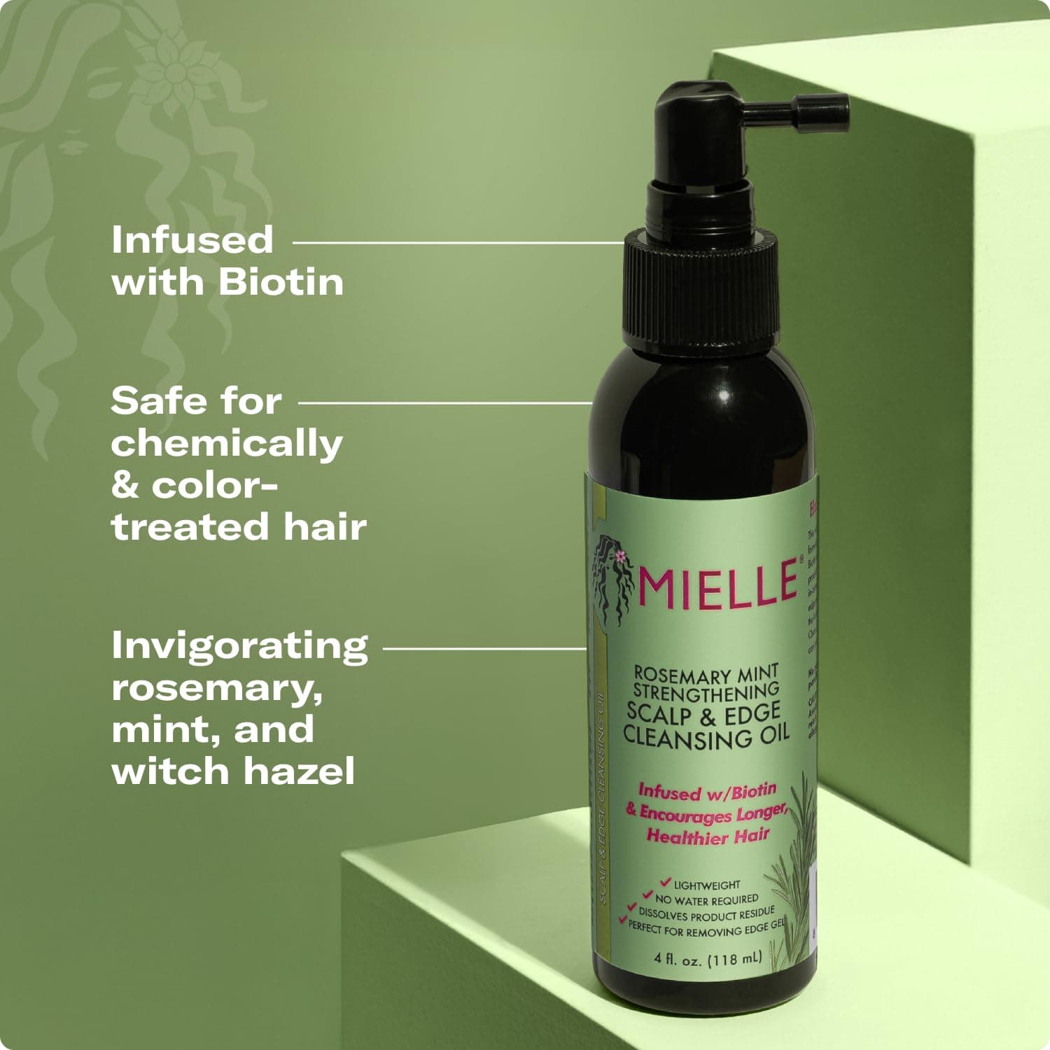 روغن پاک کننده و ریفرش کننده کف سر و شقیقه رزماری و بیوتین میله Mielle — تصویر ۴