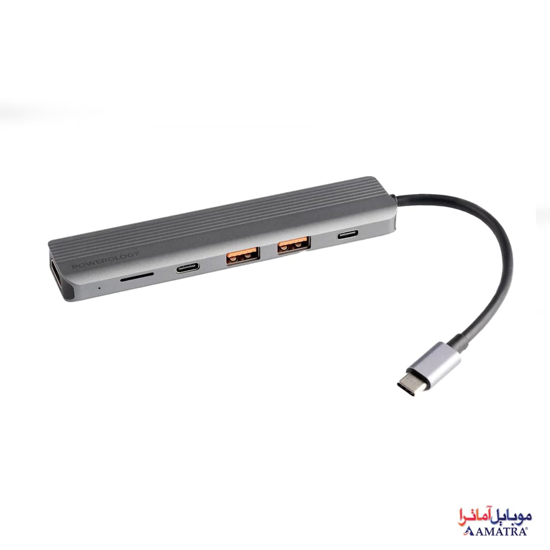 هاب 6 پورت USB-C پاورولوژی مدل P61HBCGY — تصویر ۴