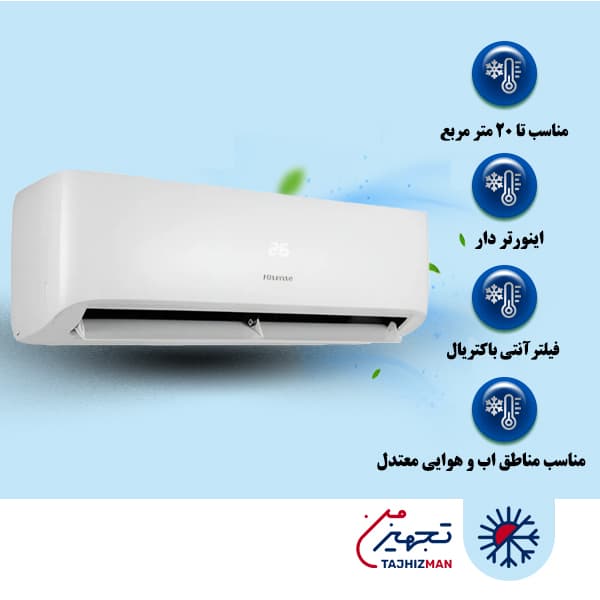 کولر گازی 12000 هایسنس سرد و گرم اینورتردار مدل AS-12UR4SYD