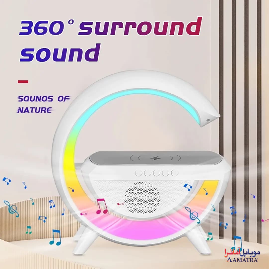 اسپیکر شارژر وایرلس و چراغ خواب مدل BT2301 — تصویر ۵