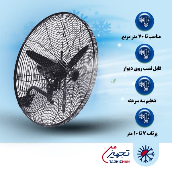 پنکه خشک صنعتی 75 سانت مدل دیواری