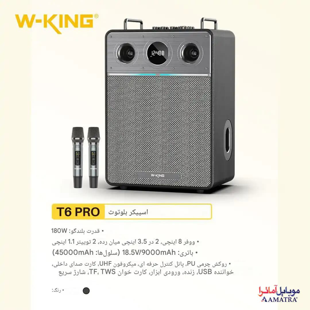 اسپیکر بلوتوثی ۱۸۰ وات دبلیو کینگ مدل W-King T6 Pro — تصویر ۴