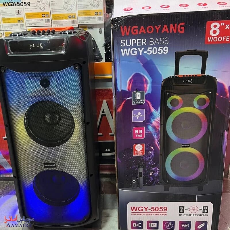 پارتی باکس و اسپیکر بلوتوثی سوپر باس WGAOYANG مدل WGY-5059 — تصویر ۴