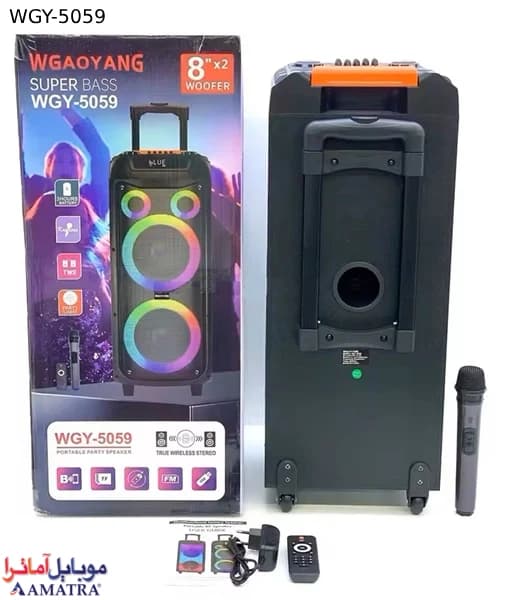 پارتی باکس و اسپیکر بلوتوثی سوپر باس WGAOYANG مدل WGY-5059 — تصویر ۳
