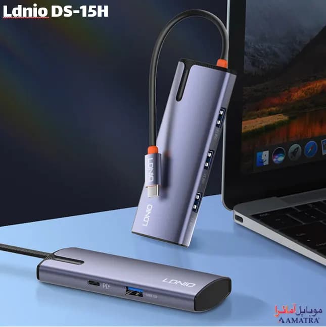 هاپ ۵ پورت تایپ سی الدینیو مدل Ldnio DS-15H — تصویر ۳