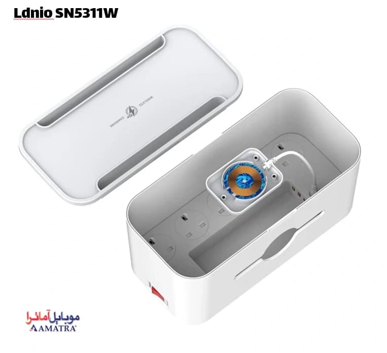 جعبه چند راهی برق و شارژر بی سیم هوشمند الدینیو مدل Ldnio SN5311W — تصویر ۴