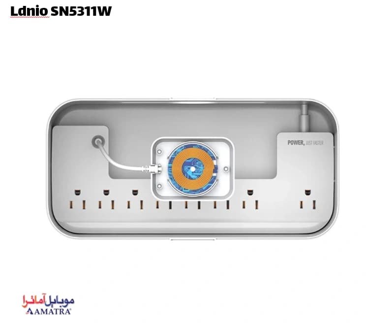جعبه چند راهی برق و شارژر بی سیم هوشمند الدینیو مدل Ldnio SN5311W — تصویر ۳