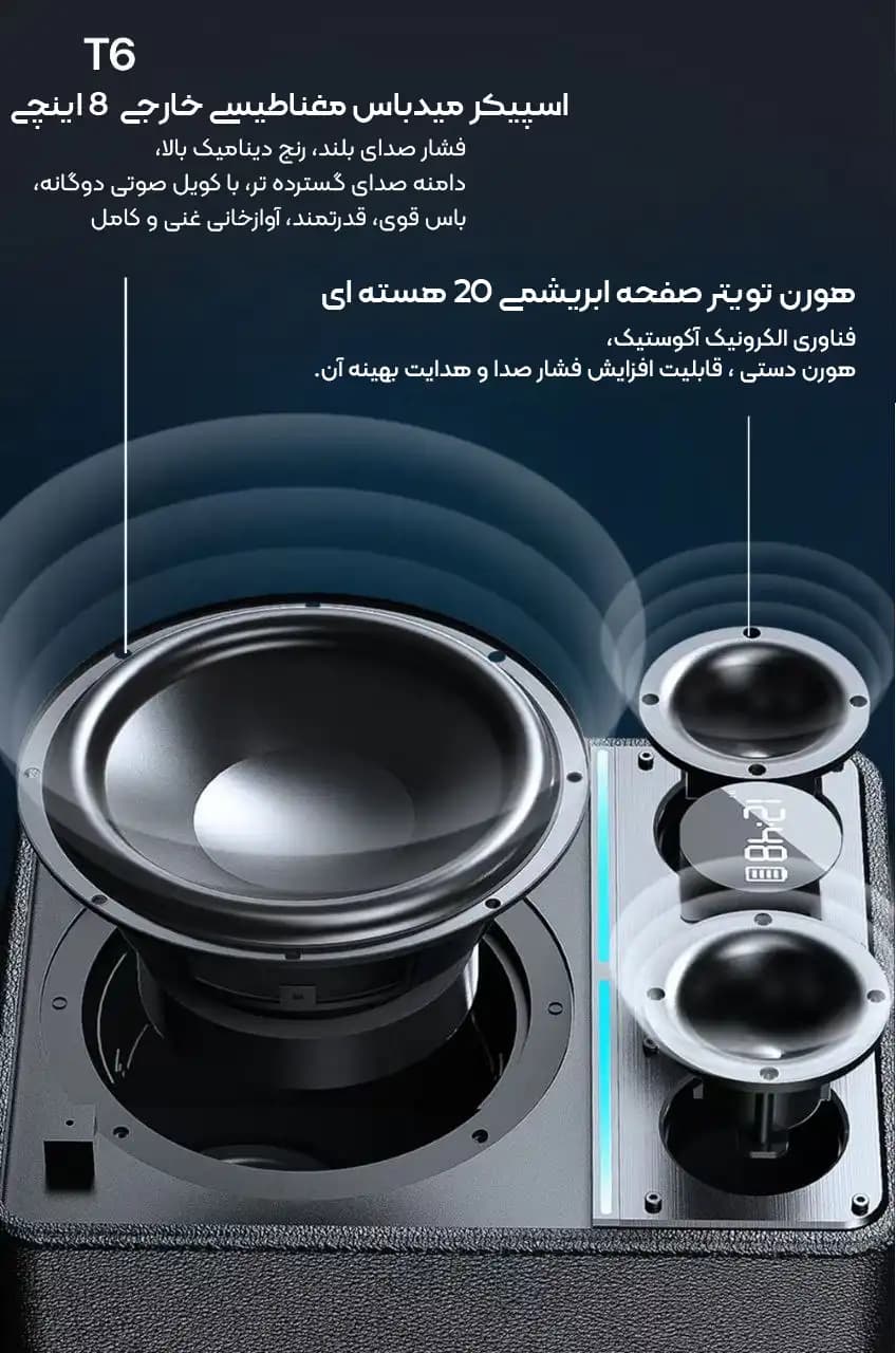 اسپیکر ۱۱۰ وات دبلیو کینگ مدل W-KING T6 — تصویر ۲