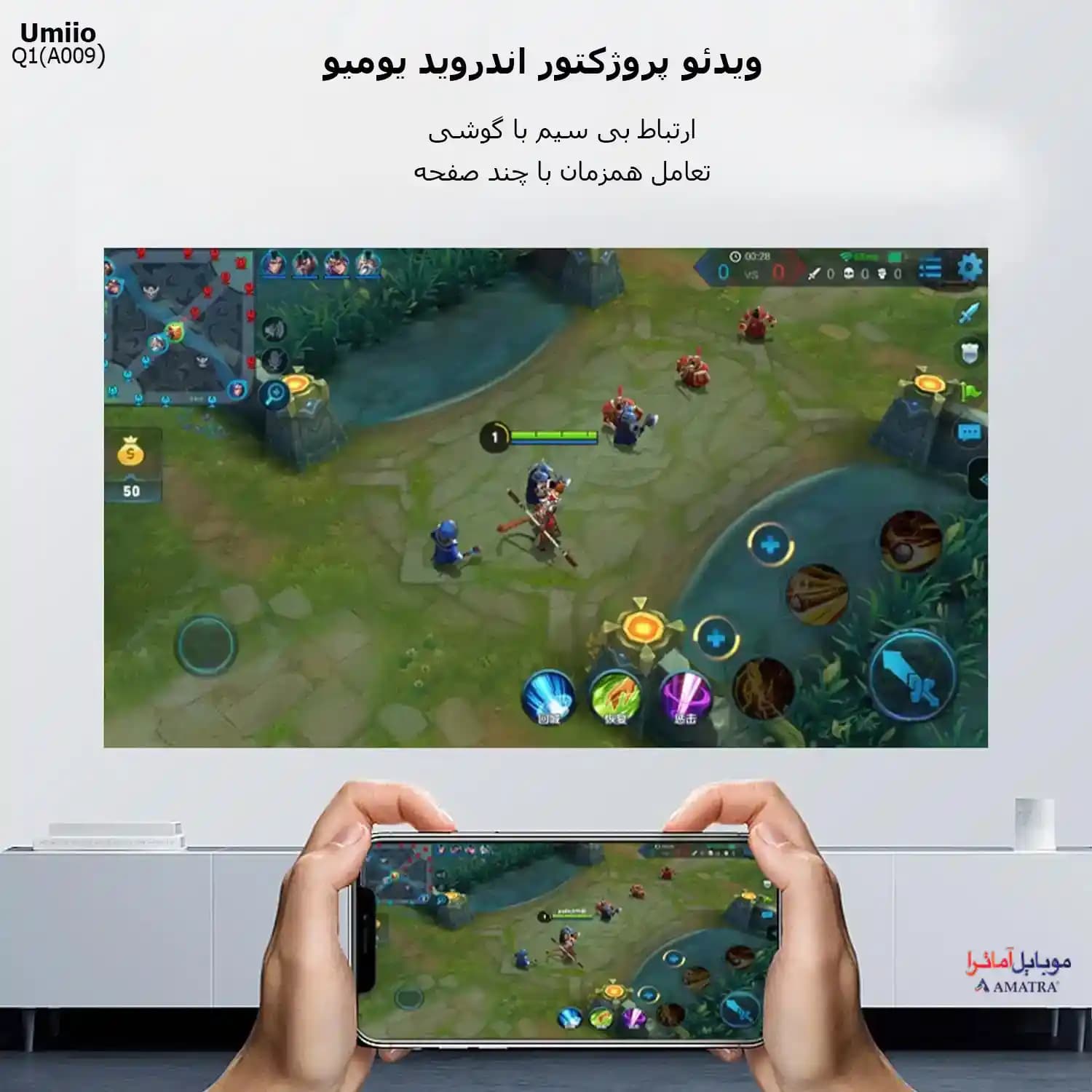 ویدئو پروژکتور اندروید Umiio (یومیو) مدل Q1 (A009) — تصویر ۷