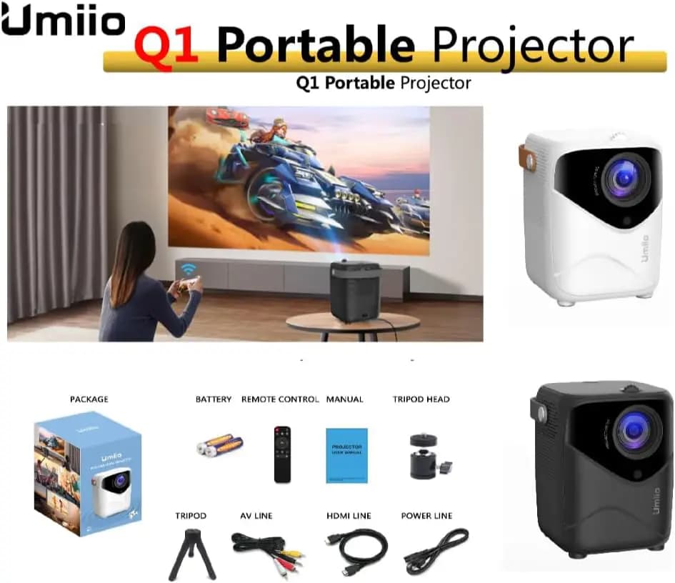 ویدئو پروژکتور اندروید Umiio (یومیو) مدل Q1 (A009) — تصویر ۸