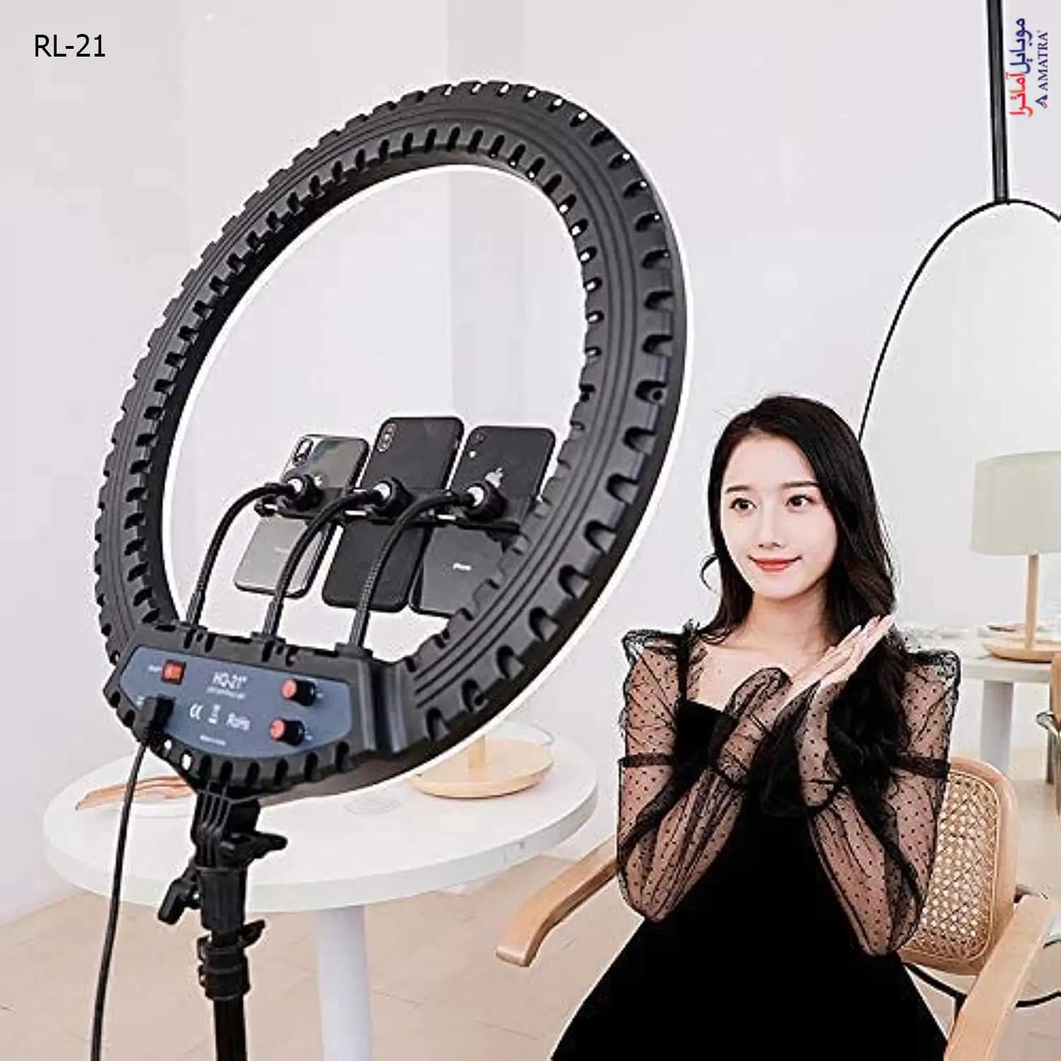 رینگ لایت 21 اینچ مدل RL-21 به همراه سه پایه (اورجینال) — تصویر ۵