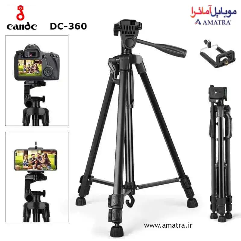 سه پایه عکاسی حرفه ای دوربین و موبایل مدل Candc DC-360 — تصویر ۸