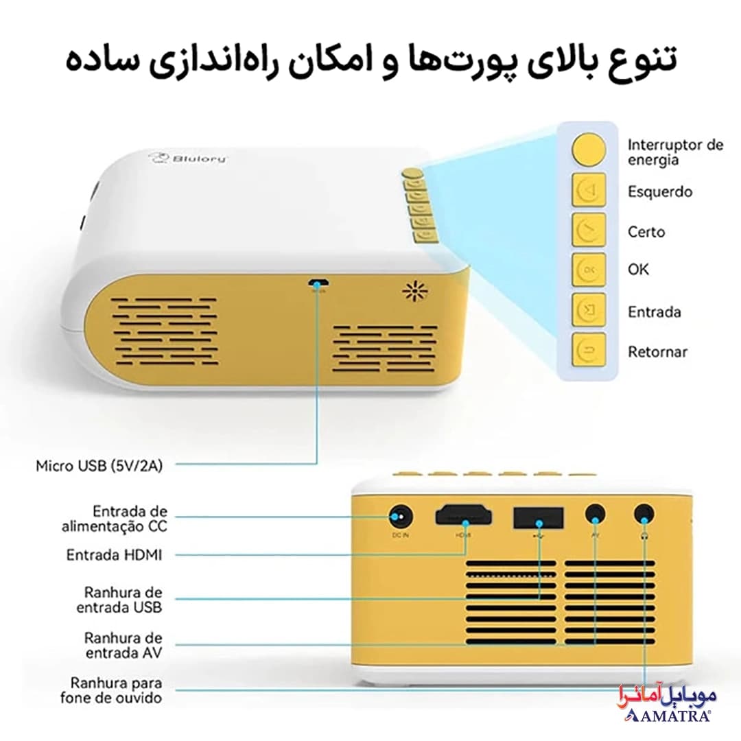 ویدئو پروژکتور بلولری مدل BLULORY T2 — تصویر ۵