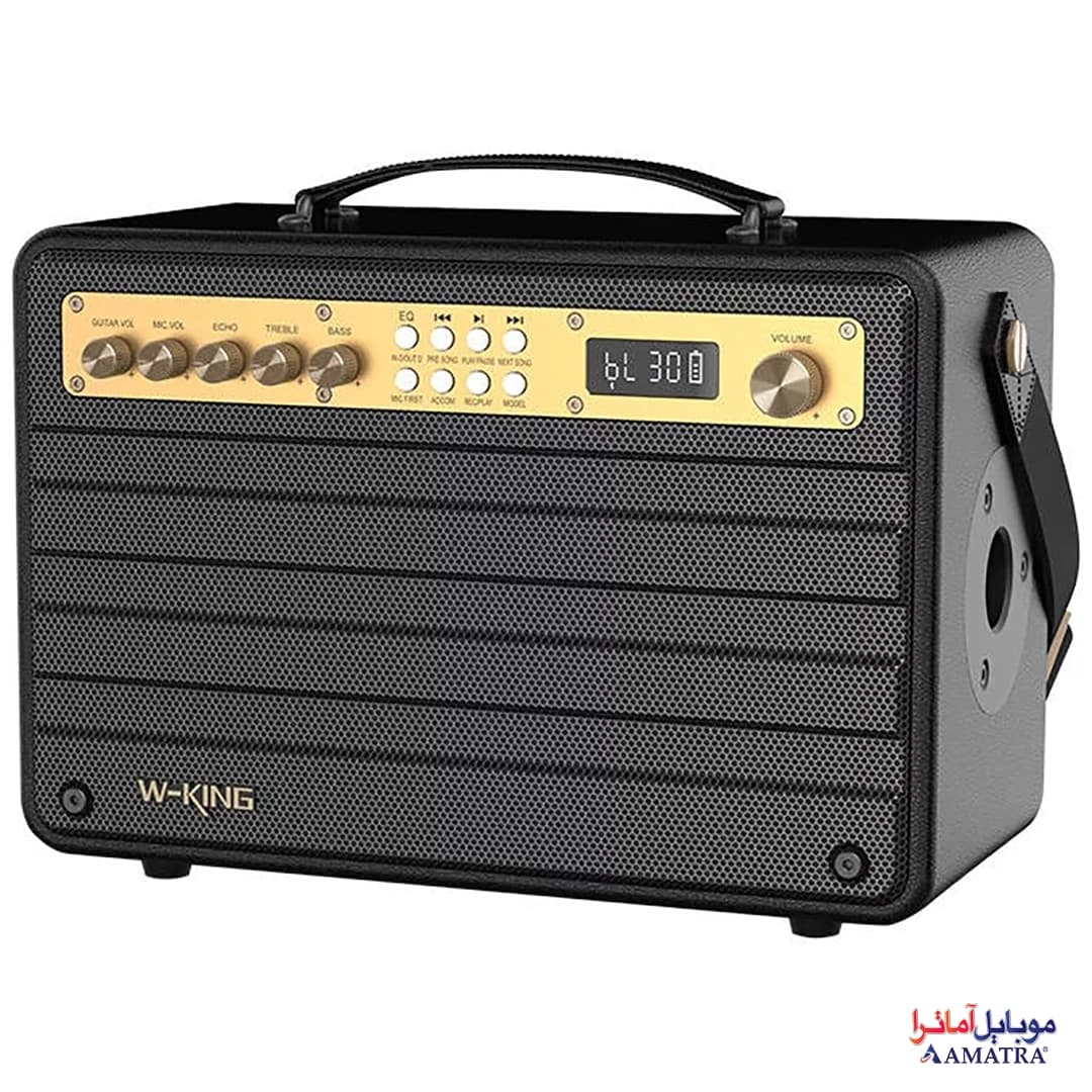 اسپیکر بلوتوثی قابل حمل دبلیو کینگ مدل W-KING K6S رم و فلش خور، توان 100 وات، با میکروفون — تصویر ۵