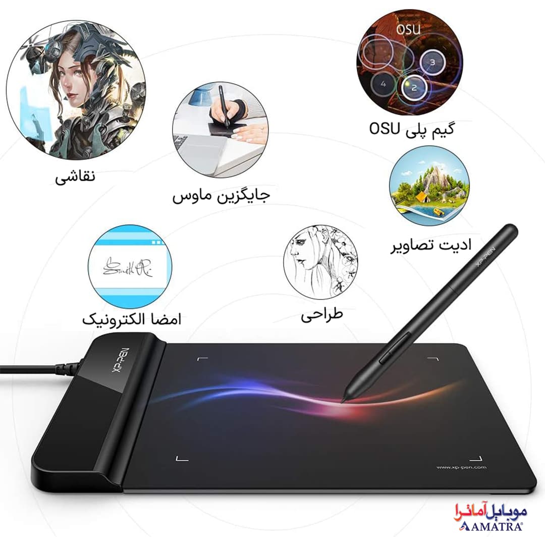 تبلت طراحی گرافیکی و قلم نوری XP-PEN G430S — تصویر ۳